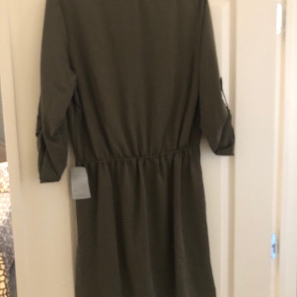 Army green max studio button down shirt dress - Picture 5 of 5